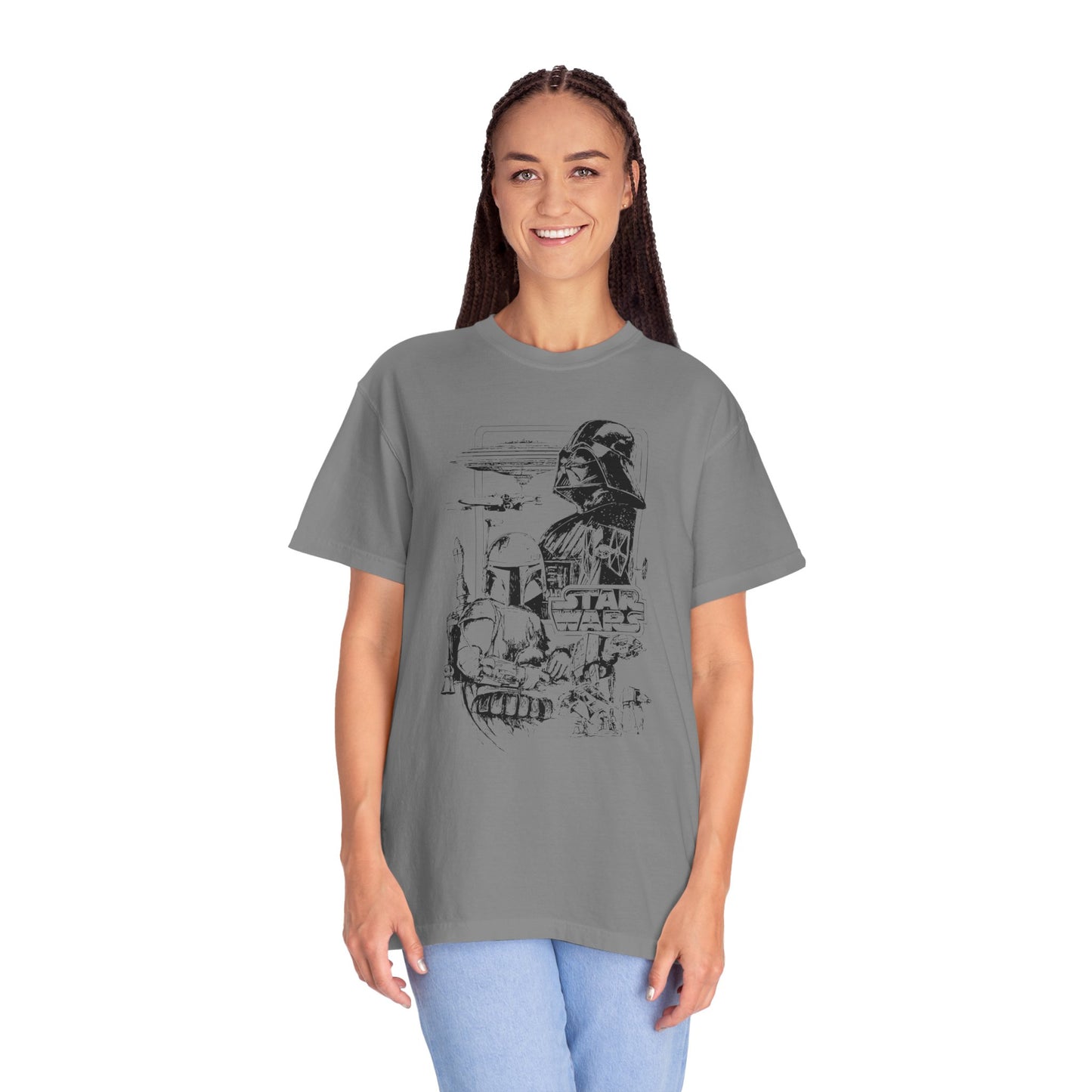 Star Wars Black Line Drawing - Comfort Colors Shirt