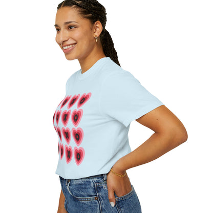 Retro Heart X's and O's - Comfort Colors Shirt