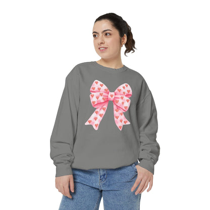 Pink Bow & Hearts - Comfort Colors Sweatshirt