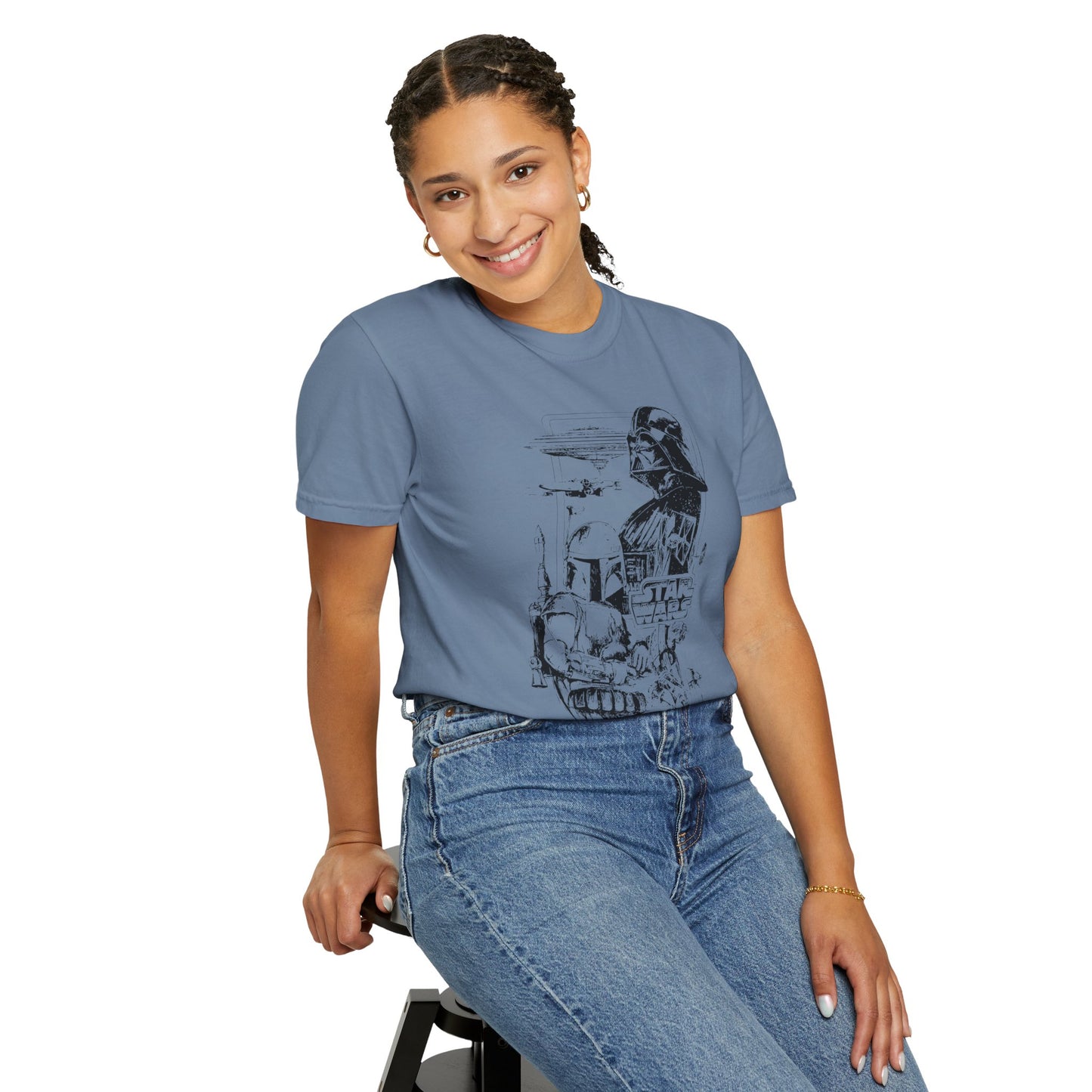 Star Wars Black Line Drawing - Comfort Colors Shirt