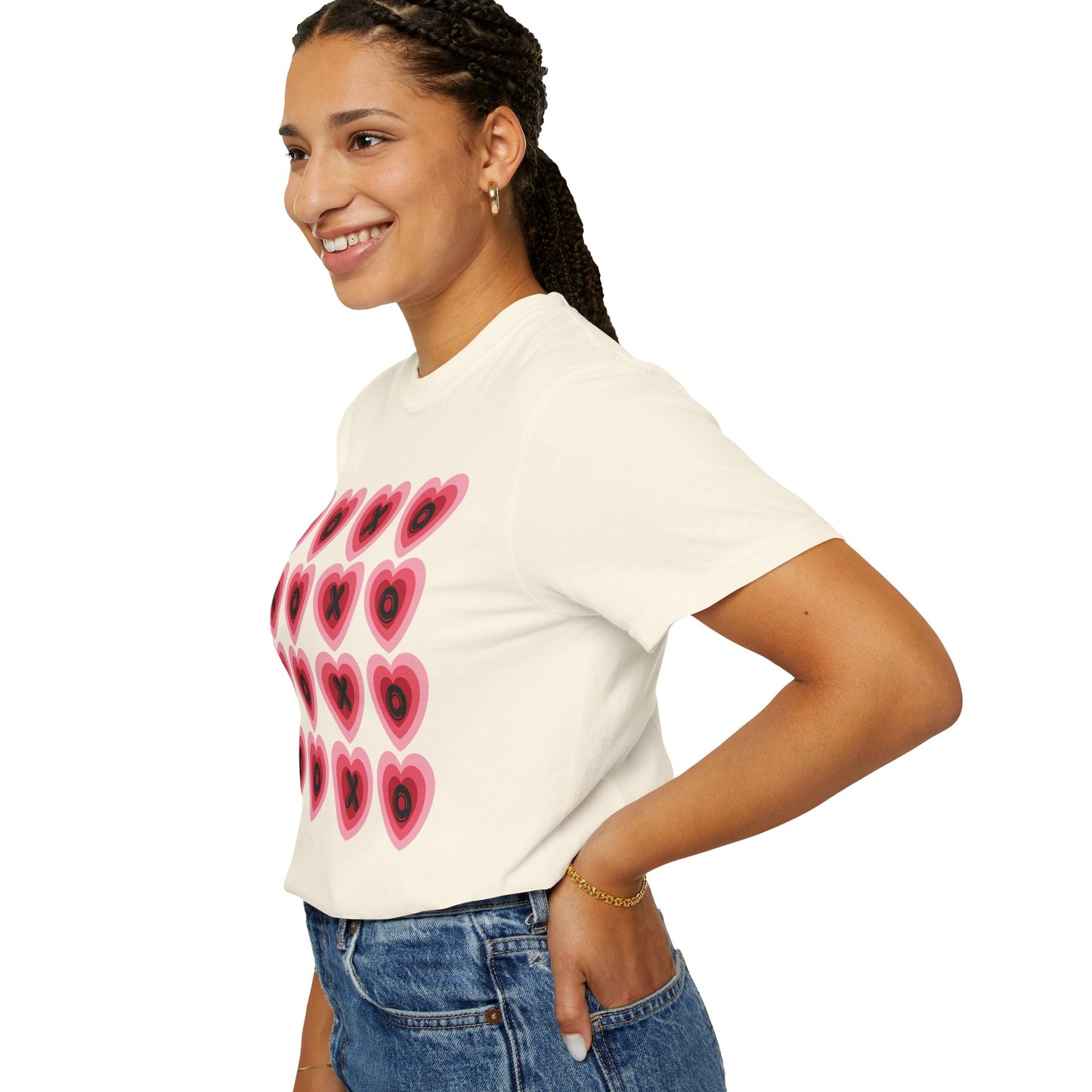 Retro Heart X's and O's - Comfort Colors Shirt