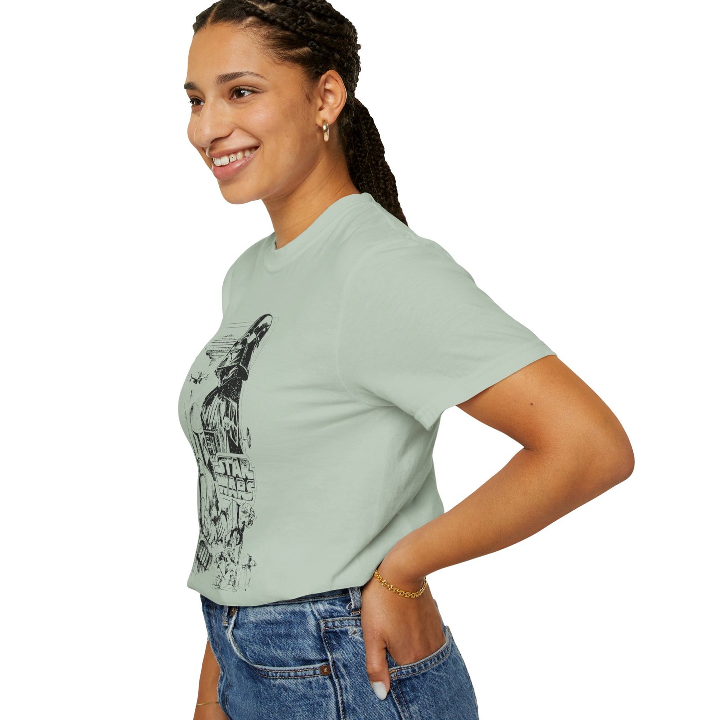 Star Wars Black Line Drawing - Comfort Colors Shirt