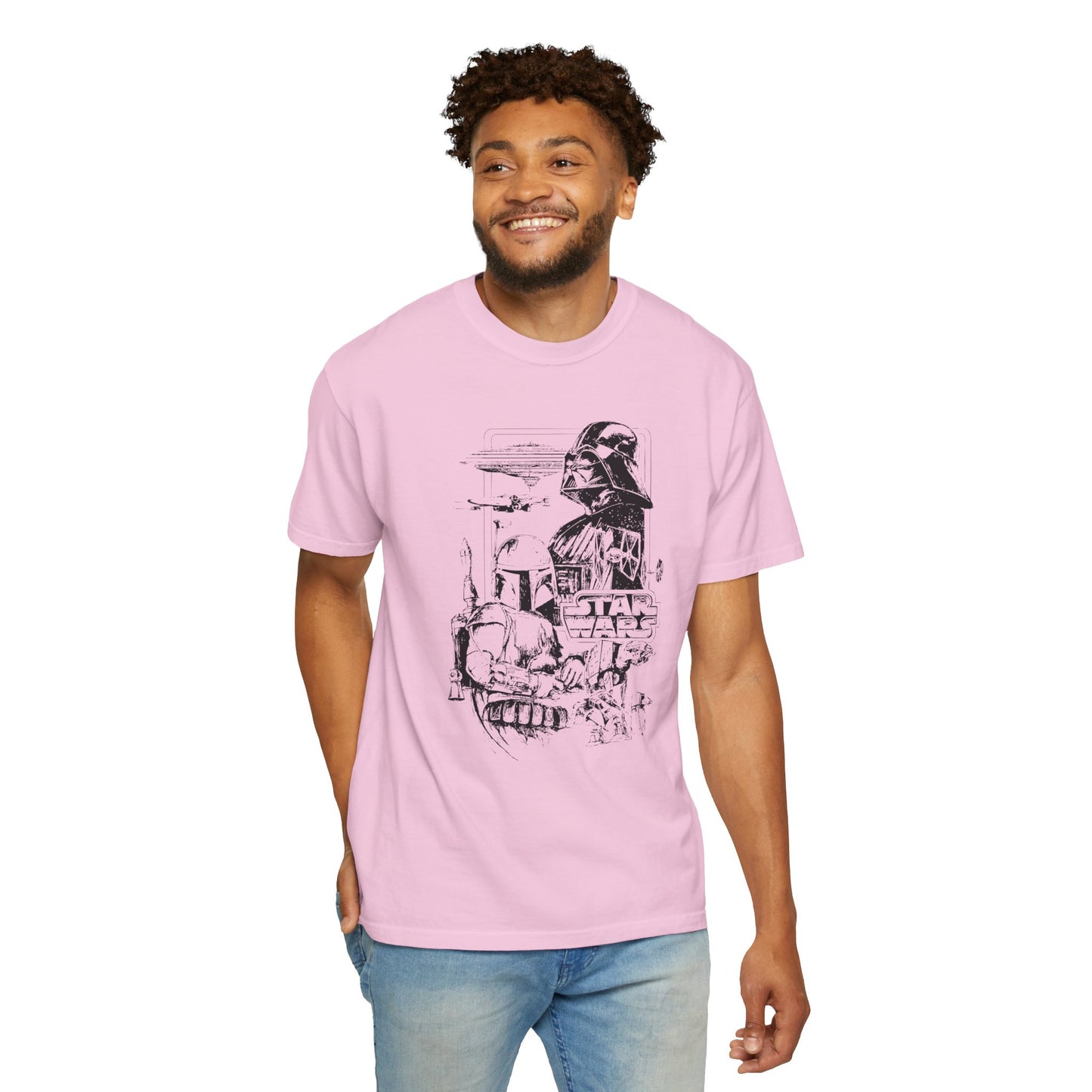 Star Wars Black Line Drawing - Comfort Colors Shirt