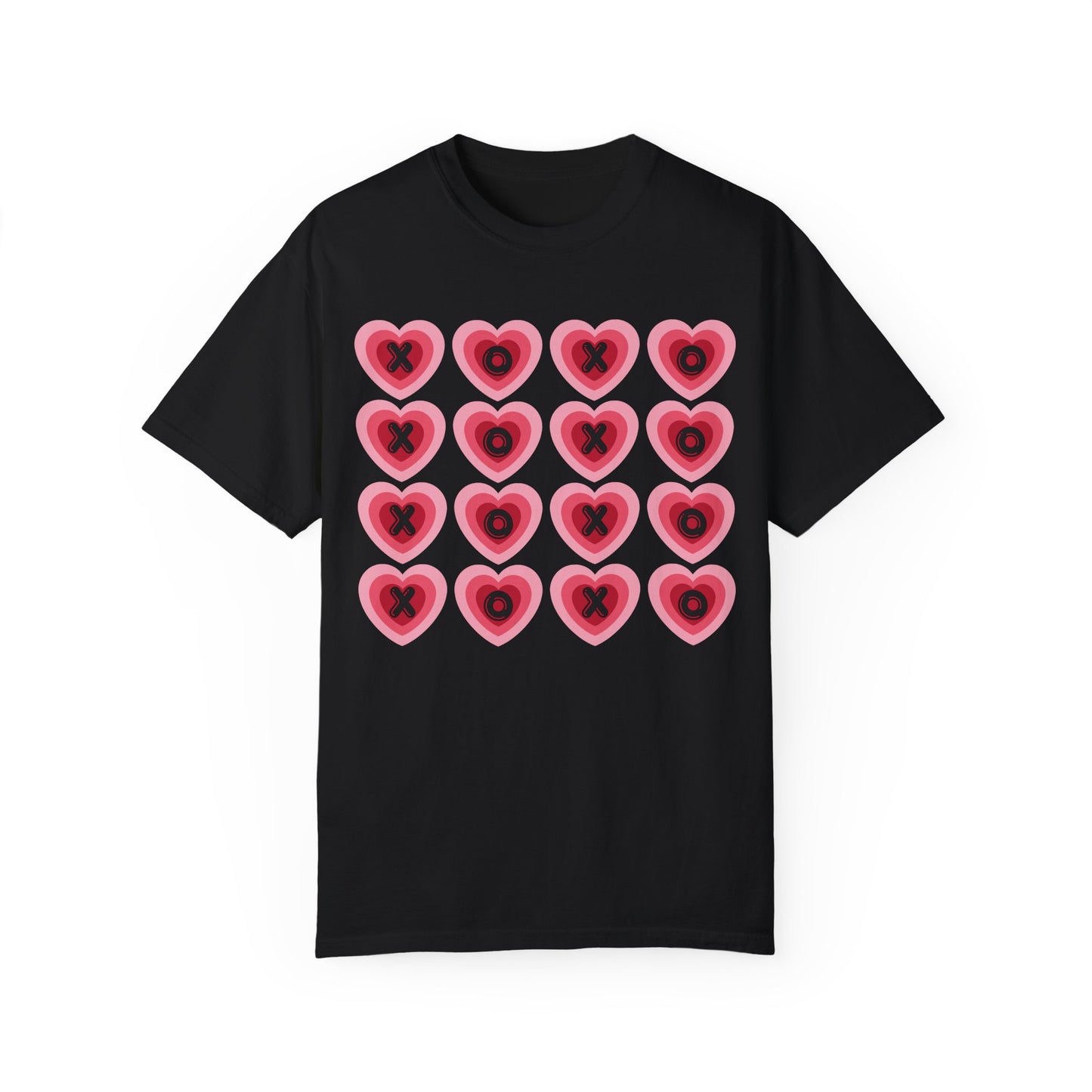 Retro Heart X's and O's - Comfort Colors Shirt