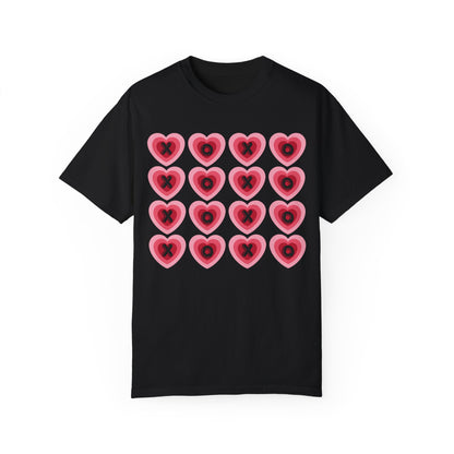 Retro Heart X's and O's - Comfort Colors Shirt